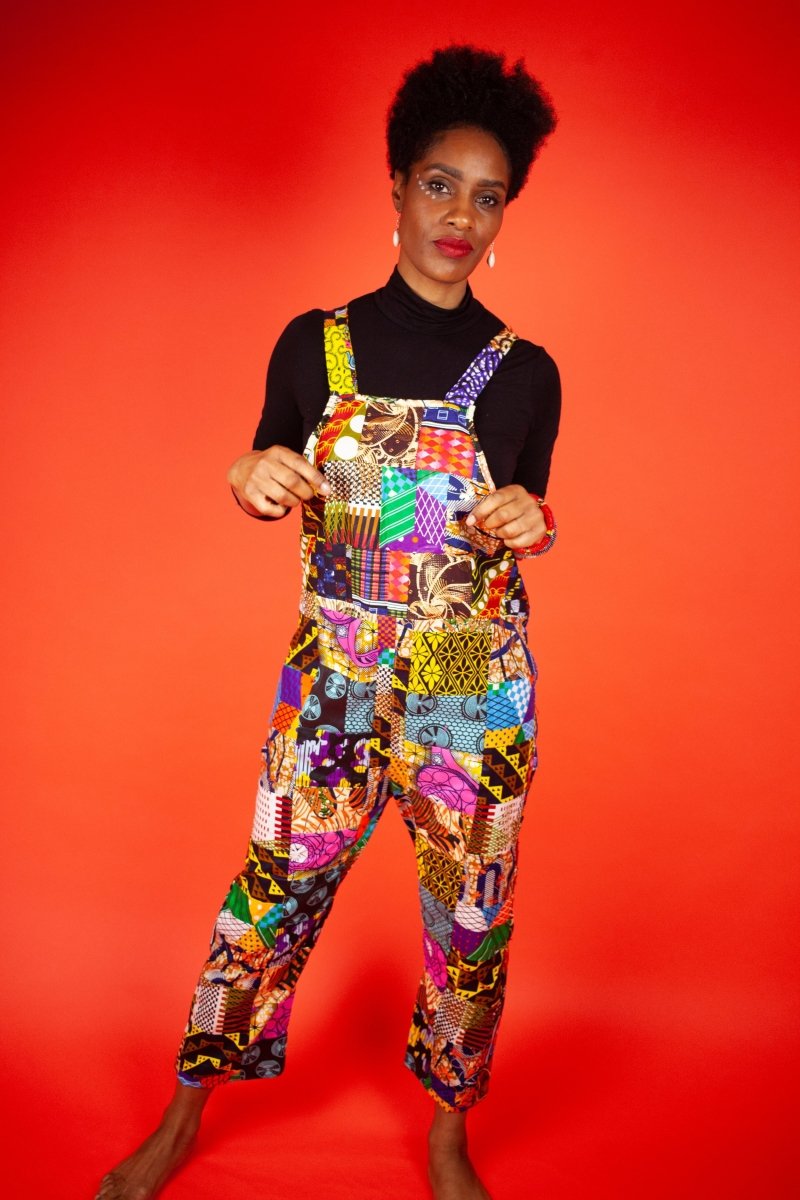 African Dungarees In Unique Patchwork - Continent Clothing 