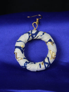 Afrikanische Reifen in lila Ankara-Druck - Up Cycled Zero Waste Ohrringe