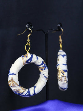 Afrikanische Reifen in lila Ankara-Druck - Up Cycled Zero Waste Ohrringe