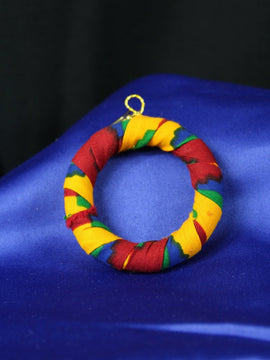 African Earrings In Orange Kente