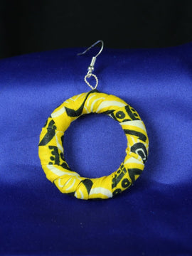 African Earrings in Yellow Ankara