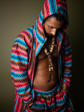 Afrikanische Statement Halskette mit Masai Perlenarbeit