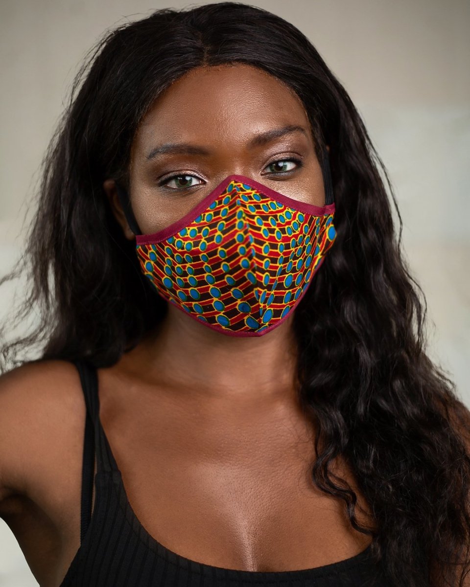 African Face Mask in Rainbow Print - Continent Clothing 