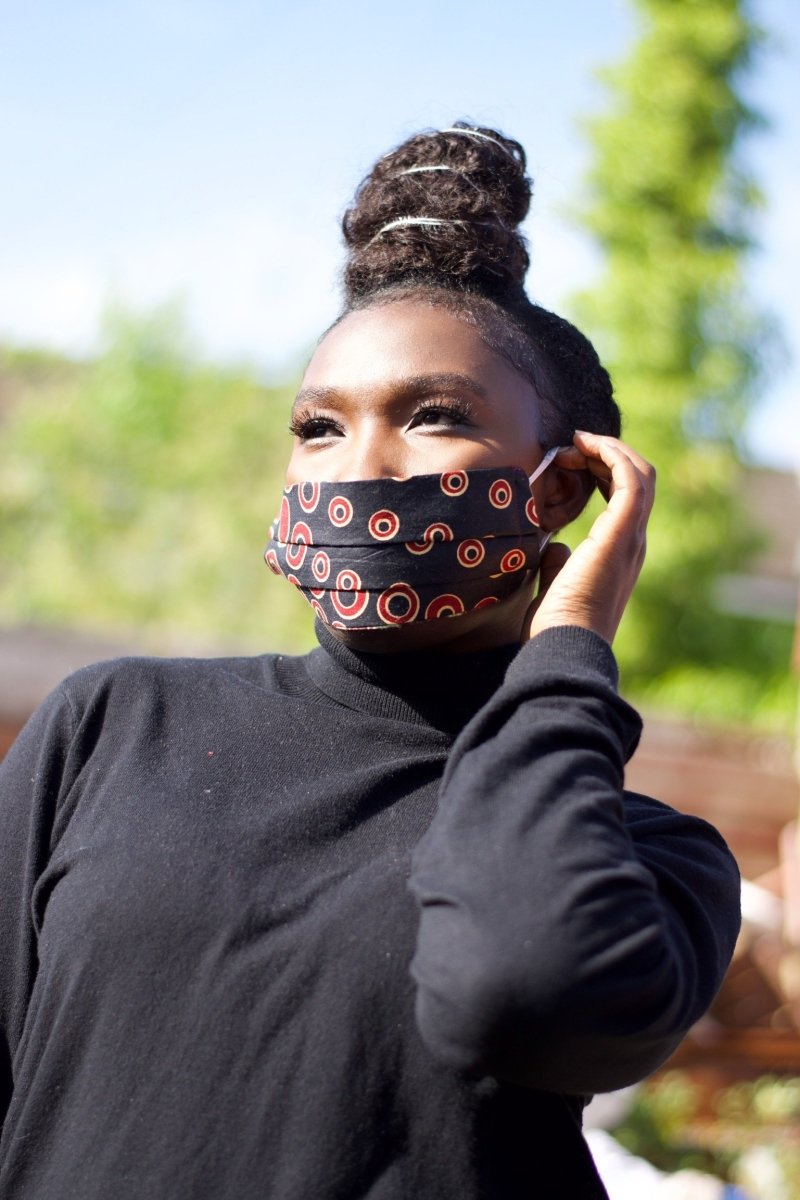 African Face Mask in Red Ankara - Continent Clothing 