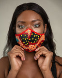 African Face Mask in Red & Yellow - Continent Clothing 