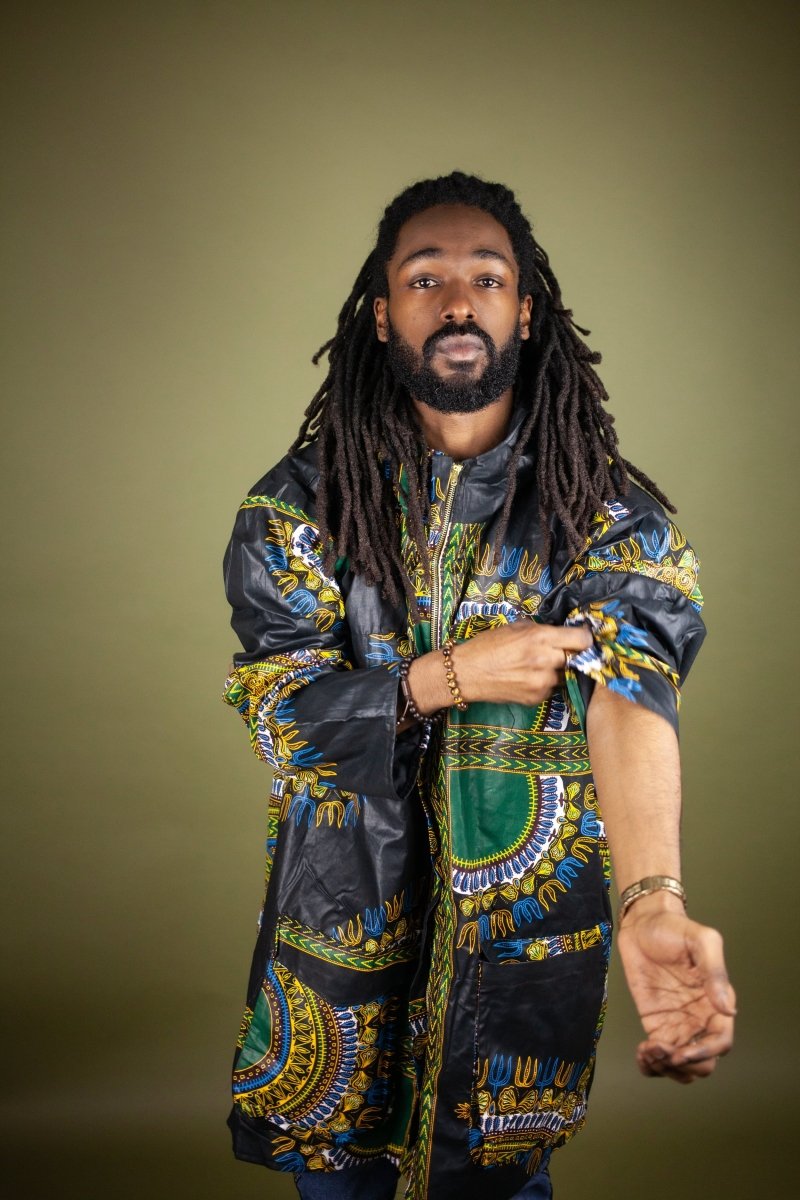 African Hooded Jacket In Dashiki - Continent Clothing 