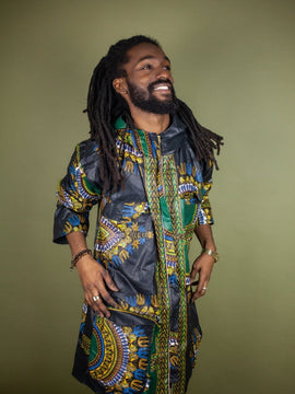 African Hooded Jacket In Dashiki