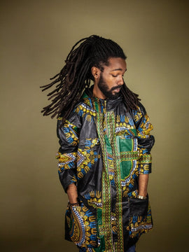 African Hooded Jacket In Dashiki