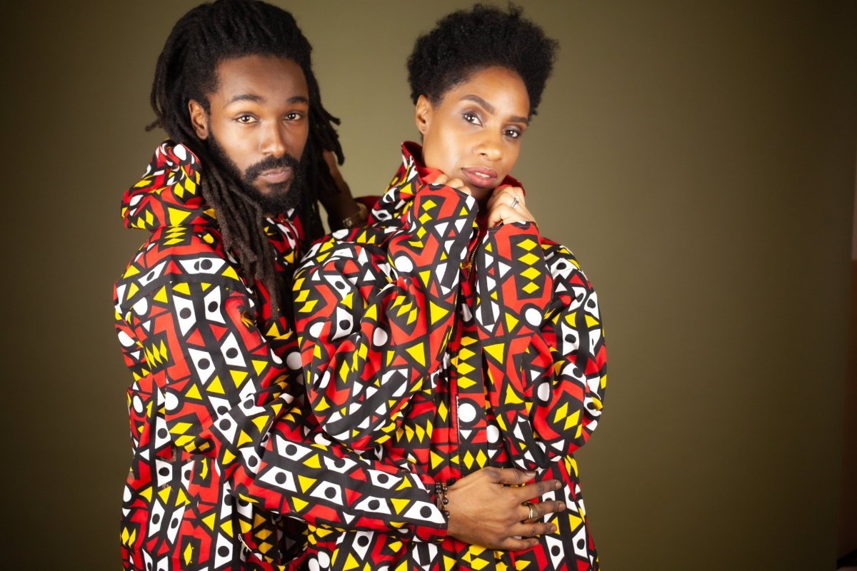 African Hooded Jacket In Electric Red Sumakaka - Continent Clothing 