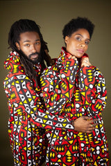 African Hooded Jacket In Electric Red Sumakaka - Continent Clothing 