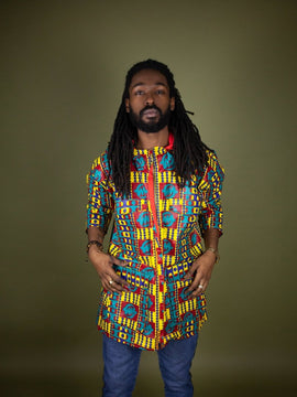 Chaqueta con capucha africana en rosa Ankara