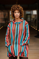 African Hooded Jacket In Pink Ankara - Continent Clothing 