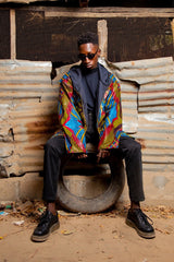 African Hooded Jacket In Wow Print - The Continent Clothing