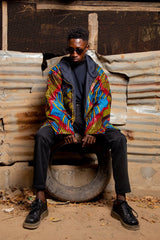 African Hooded Jacket In Wow Print - The Continent Clothing