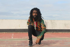 African Hoodie in Green Dashiki Print - Festival Hoodie - Continent Clothing 