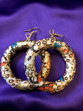 Afrikanische Reifen in Gold Ankara Druck - up Cycled Zero Waste Ohrringe