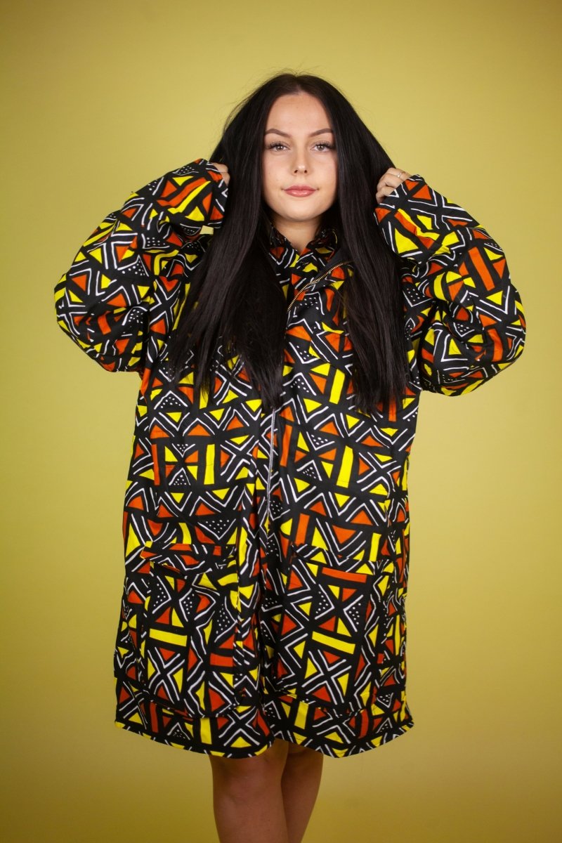 African Jacket In Earthy Tones Mud Cloth - The Continent Clothing