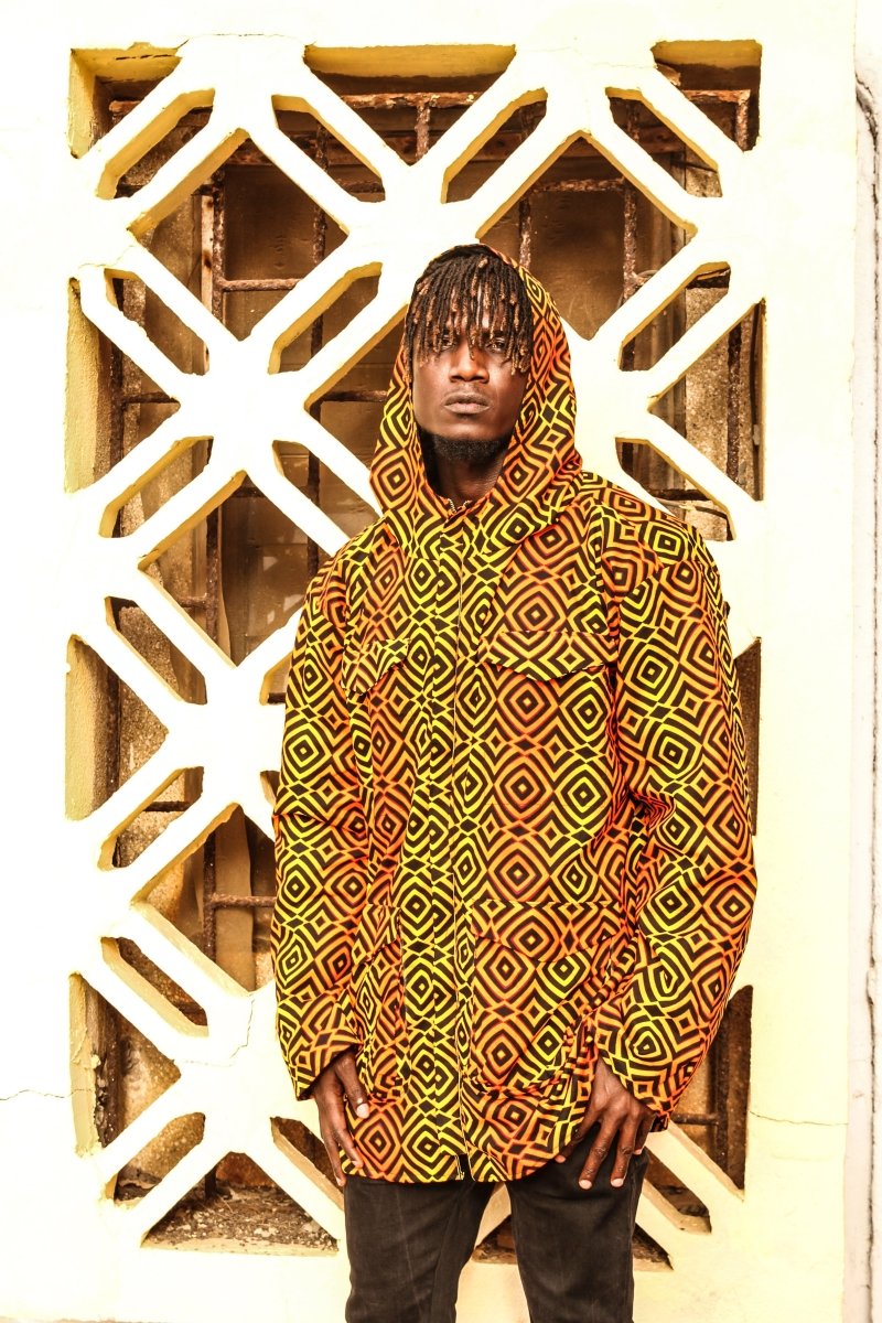 African Jacket In Electric Orange - Continent Clothing 