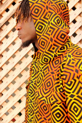 African Jacket In Electric Orange - Continent Clothing 