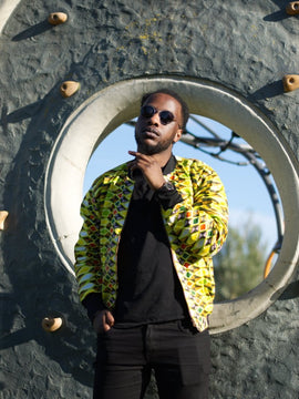 Chaqueta Africana En Estampado Amarillo Ankara
