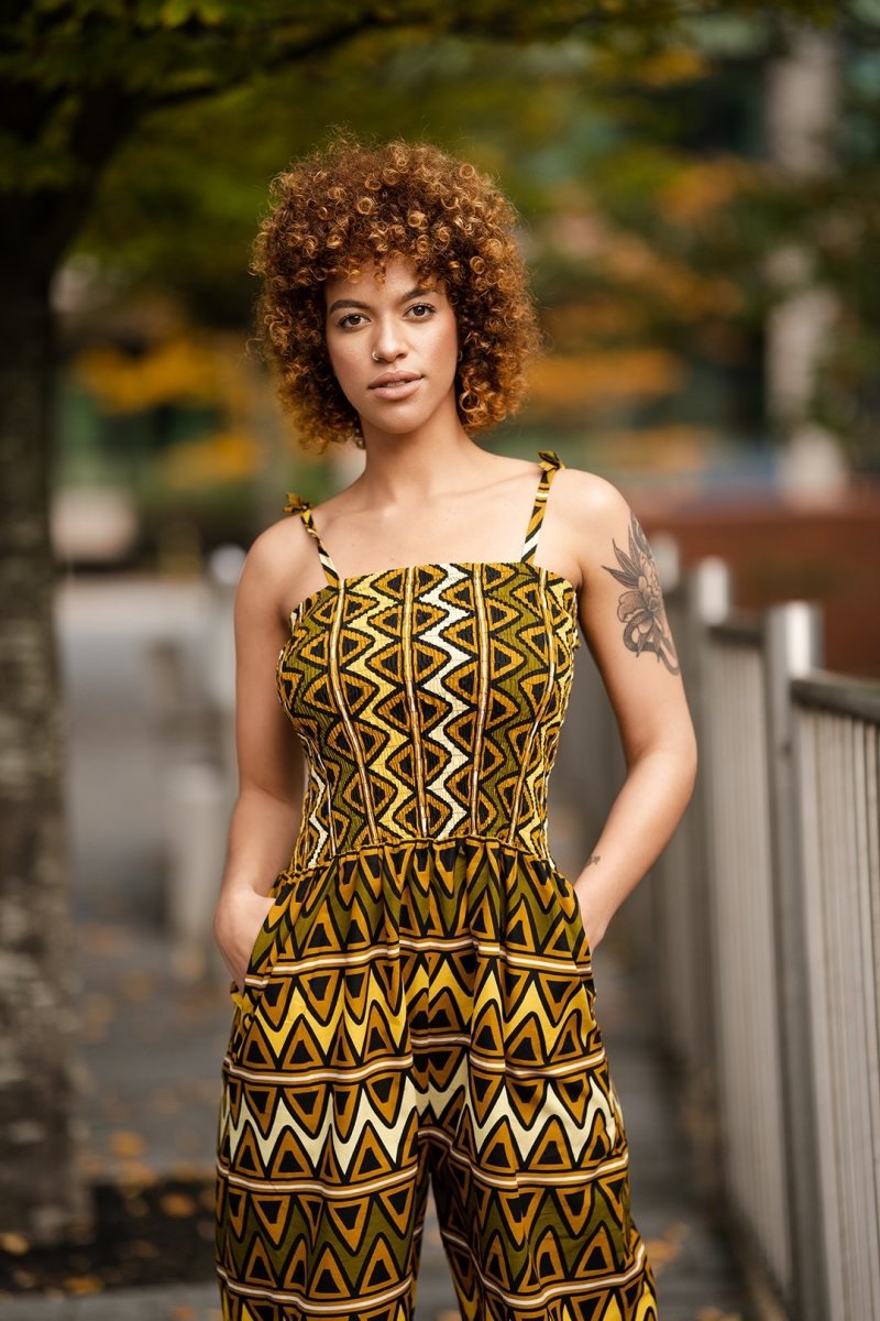 Jumpsuits, Nala African Print Mudcloth Jumpsuit