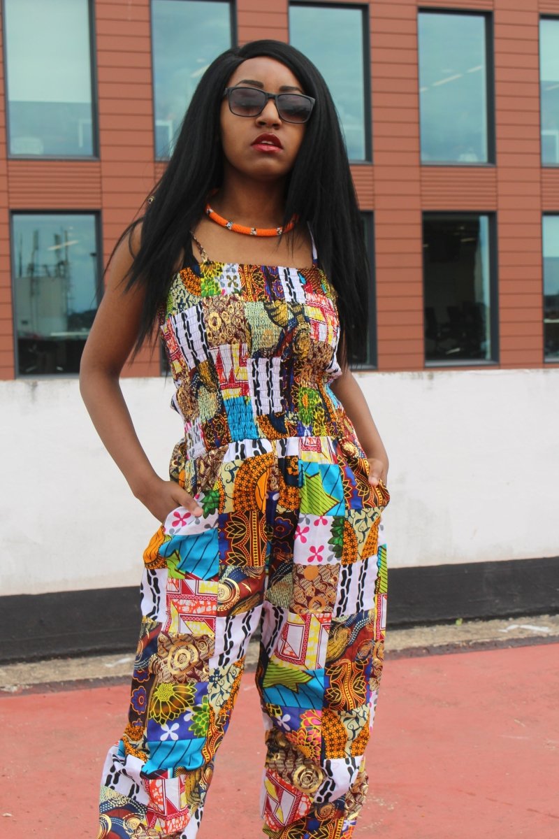 African Jumpsuit in Patchwork - Festival Jumpsuit - Continent Clothing 