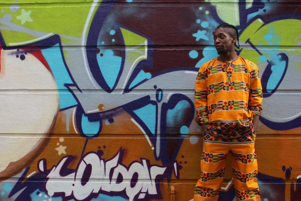 African Kente Suit in Orange Print - Aztec Festival Outfit– The Continent  Clothing