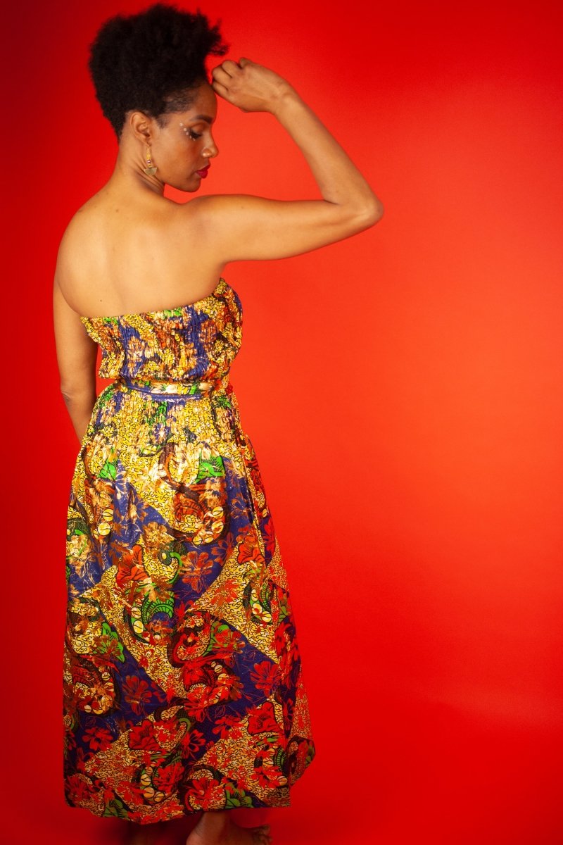 African Maxi Dress In Beautiful Gold - Continent Clothing 