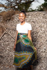 African Maxi Skirt In Black - The Continent Clothing