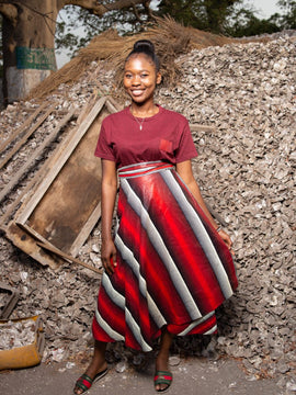 African Maxi Skirt In Red