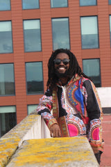 African Oversized Hoodie in Black Dashiki Print - Aztec Festival Hoodie - Continent Clothing 