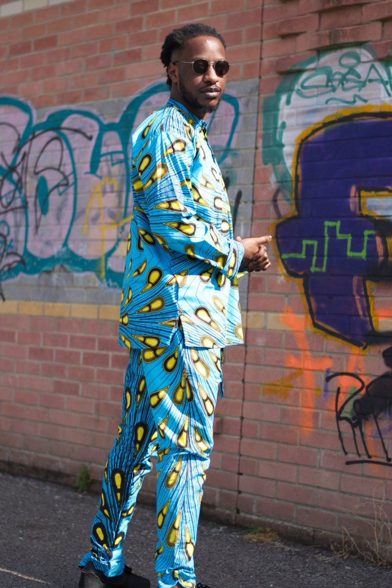 African Pants In Brilliant Blue Ankara Print - Continent Clothing 