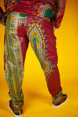 African Pants In Red Dashiki - Continent Clothing 