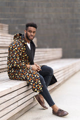 African Parka In Earthy Mud Cloth - The Continent Clothing