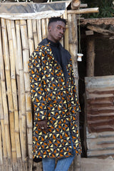 African Parka In Earthy Mud Cloth - The Continent Clothing