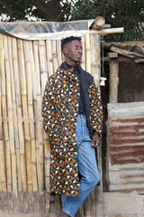 African Parka In Earthy Mud Cloth - The Continent Clothing