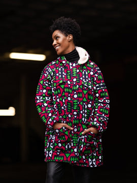 African Parka In Electric Pink Samakaka