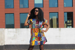 African Patchwork Dress - Festival Dress - Continent Clothing 