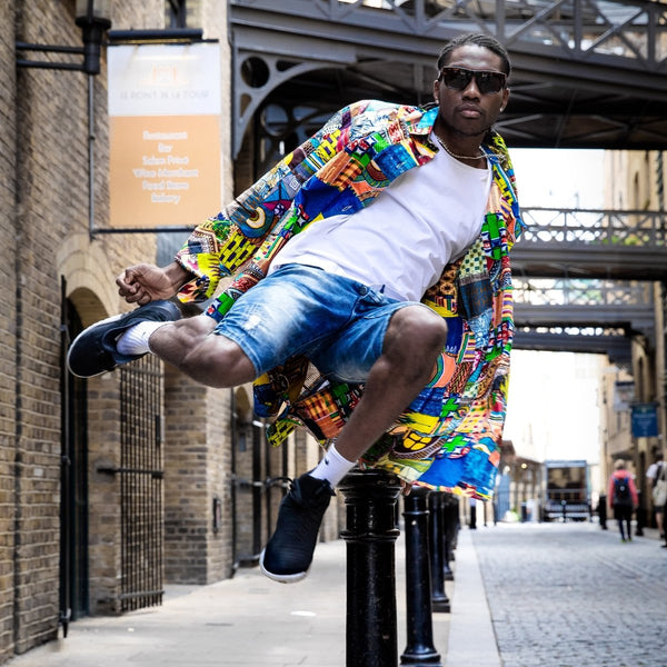 African Patchwork Shirt - Colour Crazy Festival Shirt– The Continent ...