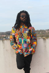 African Patchwork Shirt - Colour Crazy Festival Shirt - Continent Clothing 