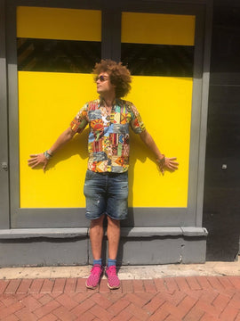 African Patchwork Shirt, Short Sleeve