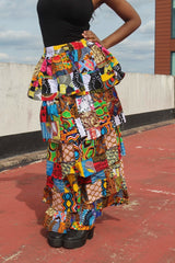 African Patchwork Skirt, Rah Rah - Festival Skirt - Continent Clothing 