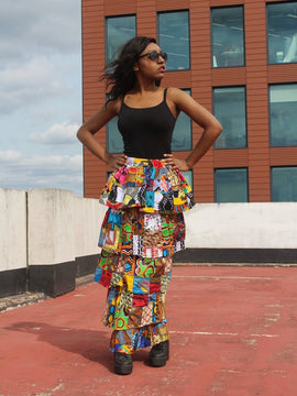 Falda de retazos africanos, Rah Rah - Falda del festival