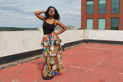 African Patchwork Skirt, Rah Rah - Festival Skirt - Continent Clothing 