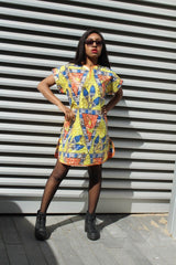 African Print Dress - gold festival dress - Continent Clothing 