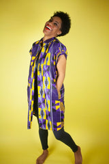 African Print Dress In Purple Kente - The Continent Clothing