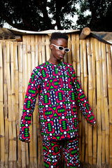 African Print Shirt in Electric Pink - The Continent Clothing