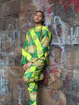 Camisa de estampado africano en verde - Ropa africana