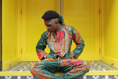 African Print Shirt in Green Dashiki - African Clothing - Continent Clothing 