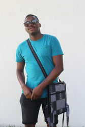 African Print Shoulder Bag in Black White Ankara